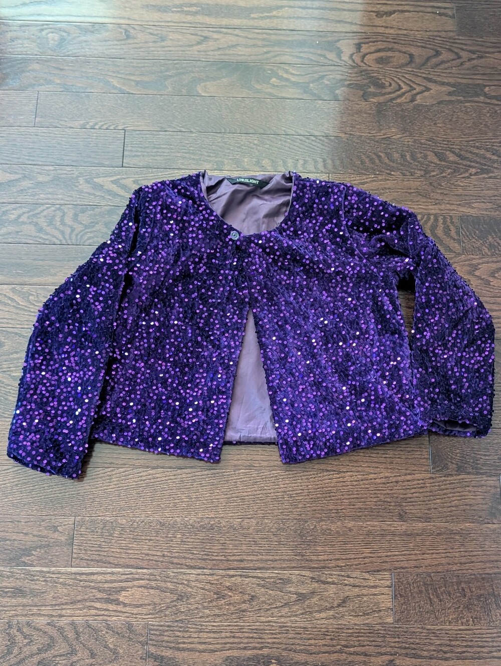 LIMELIGHT Purple Sequin Velvet Short Jacket / Blazer